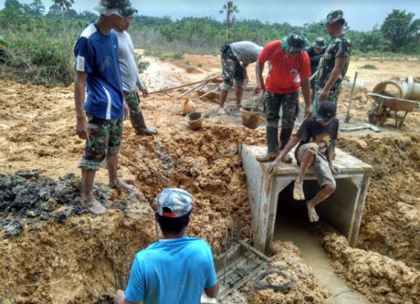 Kodim 0301/PBR: Pembangunan Box Culvert II Jalan Baru Sudah 80 Persen