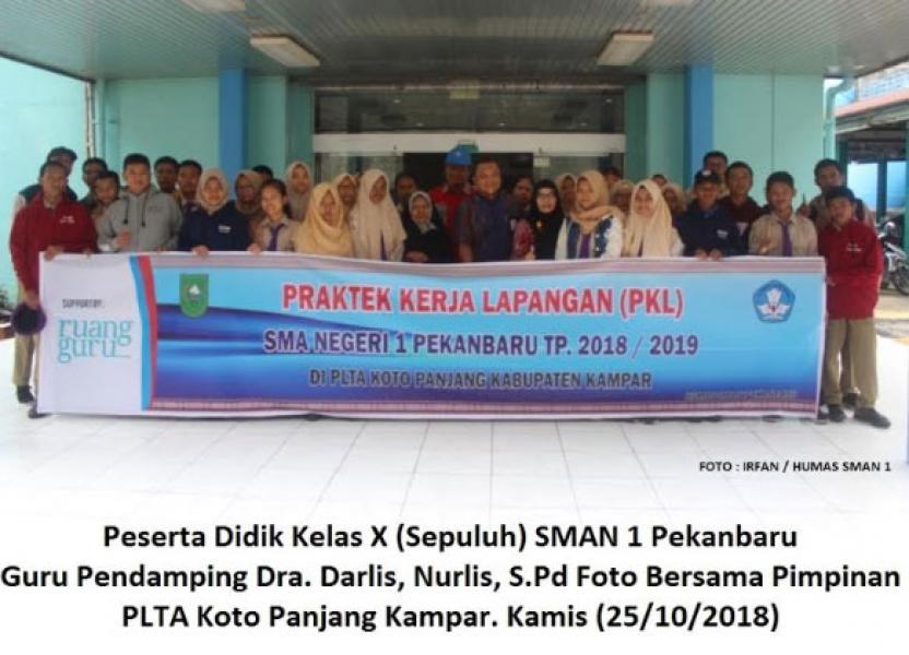 Memperkenalkan Siswa Pada Dunia Kerja, SMAN 1 Pekanbaru Adakan PKL ke PLTA Koto Panjang