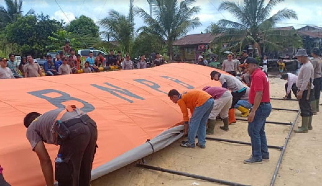 Polres dan BPBD Rohil Dirikan Posko Penampungan Korban Banjir