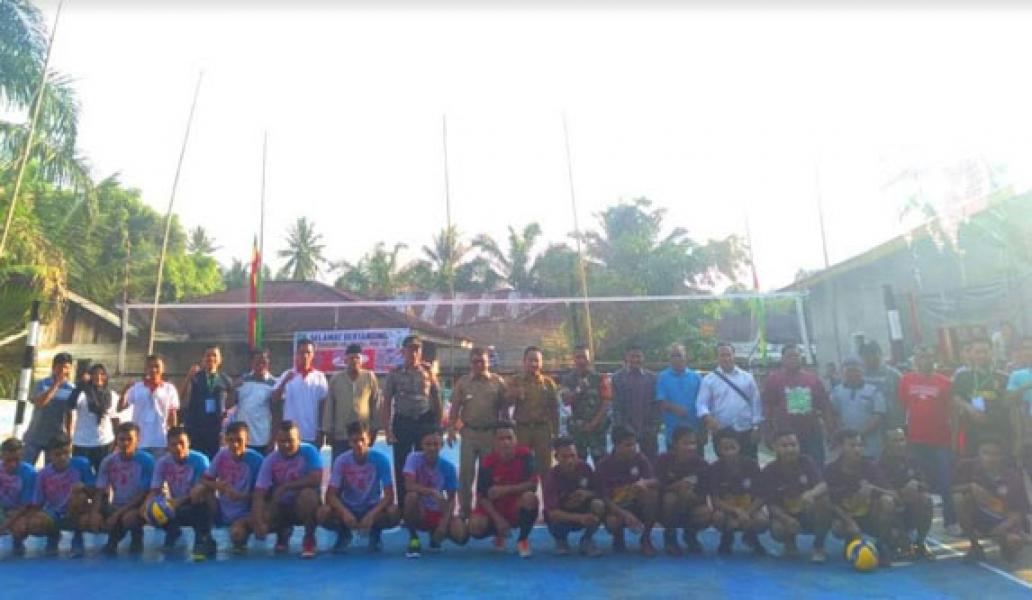 Danramil 02 Bersama Kapolsek Rambah Hadiri Open Turnamen Volly Ball