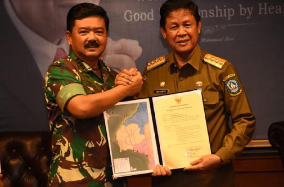 Panglima TNI Terima Hibah Lahan Pembangunan Makogabwilhan I