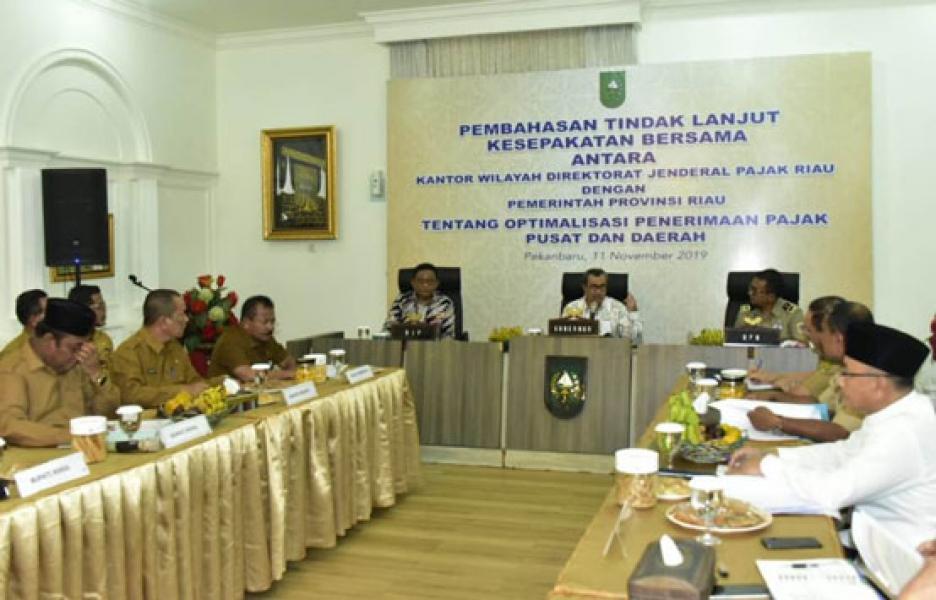 Pemkab Bengkalis Hadiri Pembahasan Tindak Lanjut Kesepakatan Bersama dengan DJP Riau