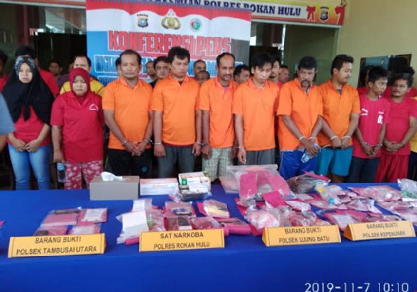 Sebulan Jabat Kapolres Rohul, Dasmin Ginting dan Jajaran Ungkap 30 Kasus Narkoba