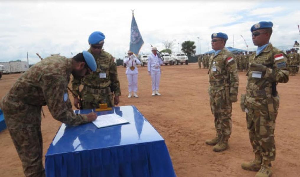 Serah Terima Otoritas Kendali Operasi Satgas TNI di Republik Demokratik Kongo