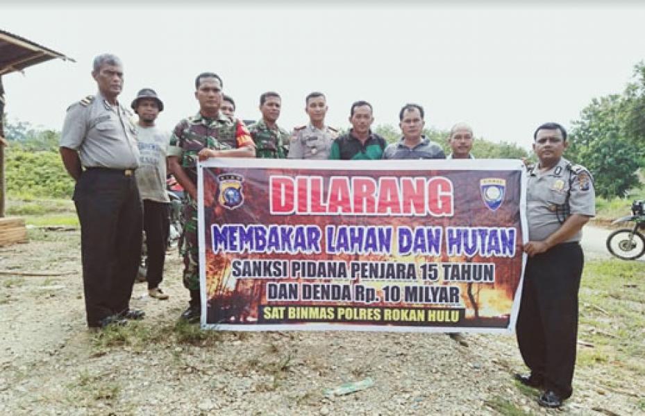 Sinergitas TNI - Polri di Rohul, Tetap Kompak Sosialisasikan Karlahut