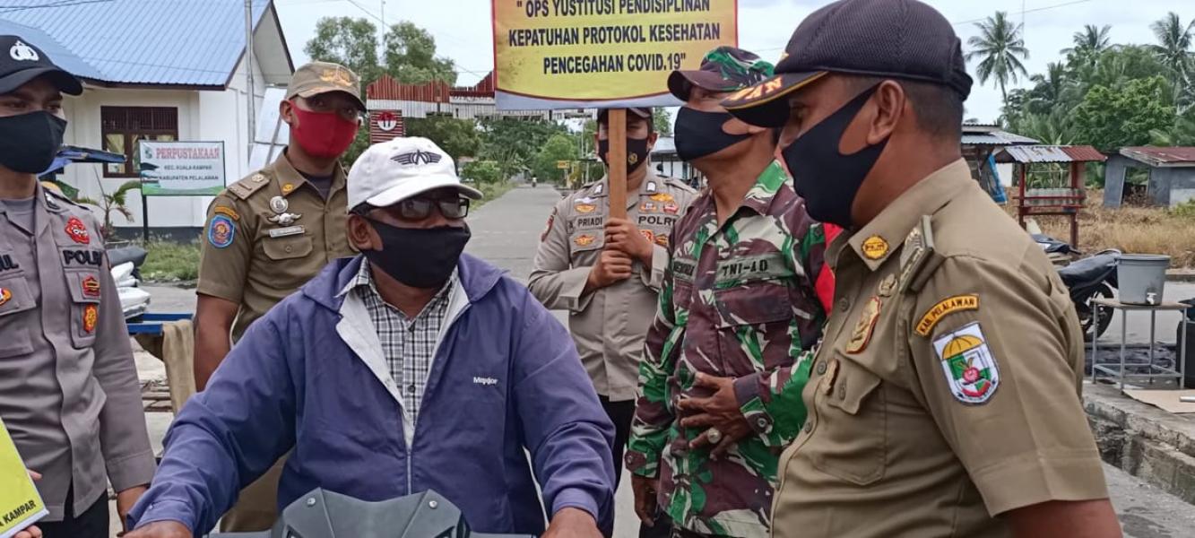 Cegah Covid 19, Polsek Kuala Kampar Tetap Laksanakan Ops Yustisi dan Himbauan   