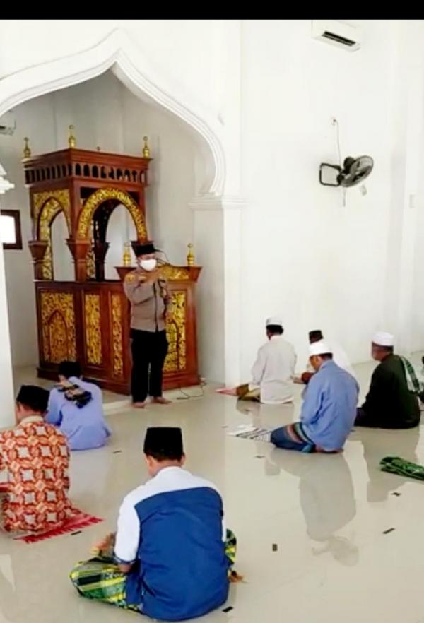Kapolsek Kerumutan Laksanakan Jumling di Mesjid AL Muhajirin Dengan Prokes