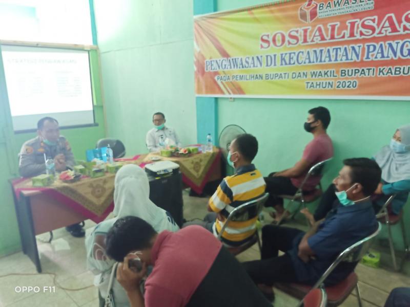 Kapolsek Pangkalan Lesung Berikan Materi Sosialisasi Pengawasan pada Pilkada Kabupaten Pelalawan