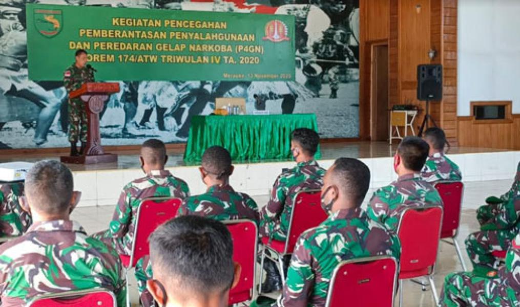 Korem 174 Merauke Gelar Tes Urine Narkoba