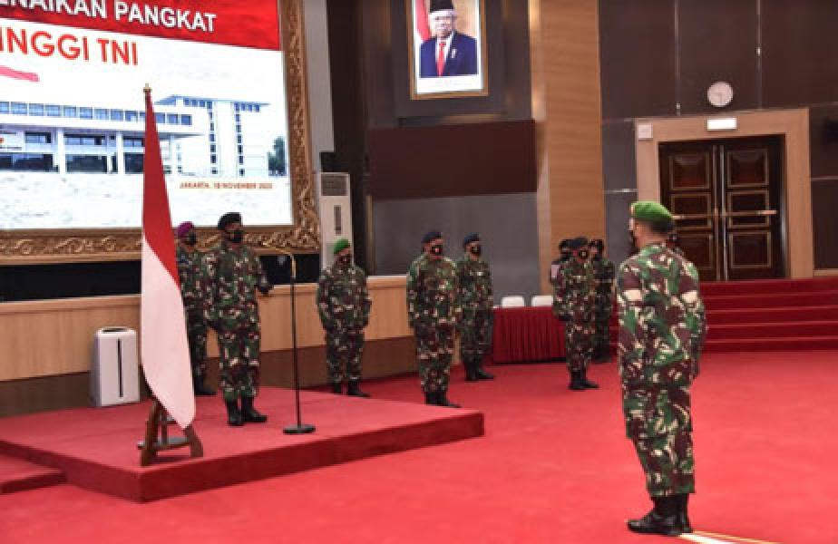 Panglima TNI Terima Laporan Korps Kenaikan Pangkat 11 Perwira Tinggi