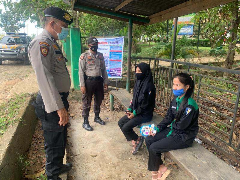 Polsek Pangkalan Lesung Tak Pernah Berhenti Lakukan Sosialisasi Prokes