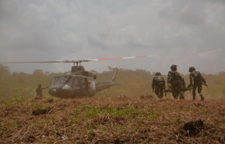Tim Keslap Kostrad Gelar Latihan Evakuasi Udara Korban Tempur