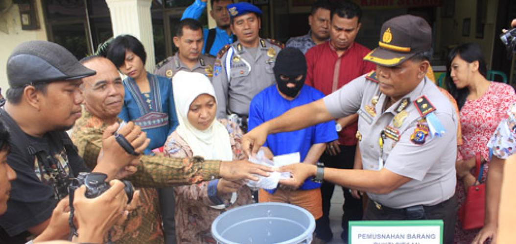 Kapolresta Musnahkan 23 Gram Sabu