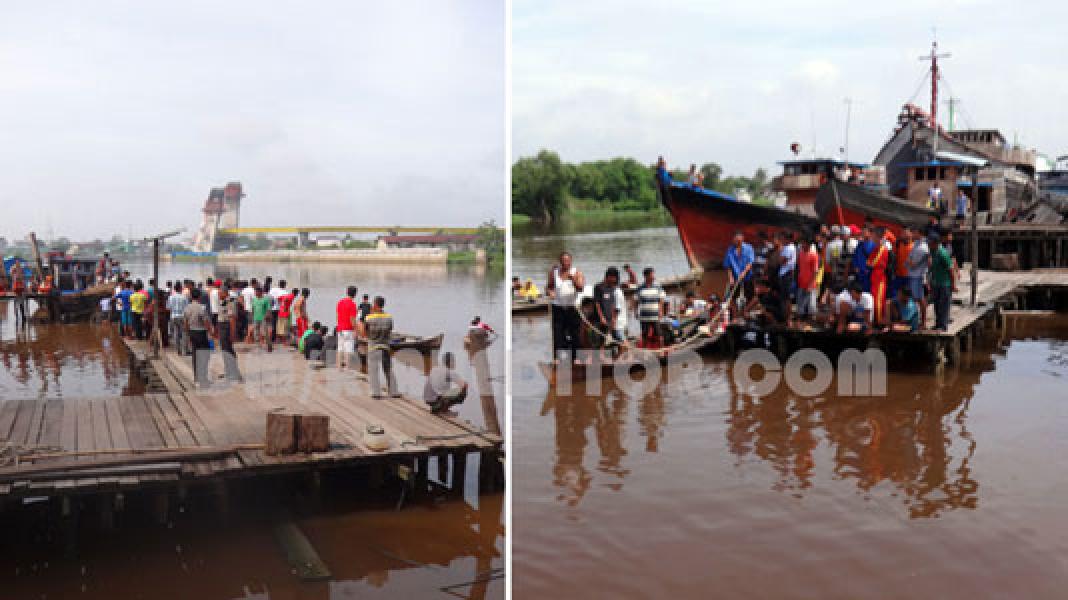 KM Madani 03 Bermuatan 30 Ton Tenggelam di Sungai Siak Pekanbaru