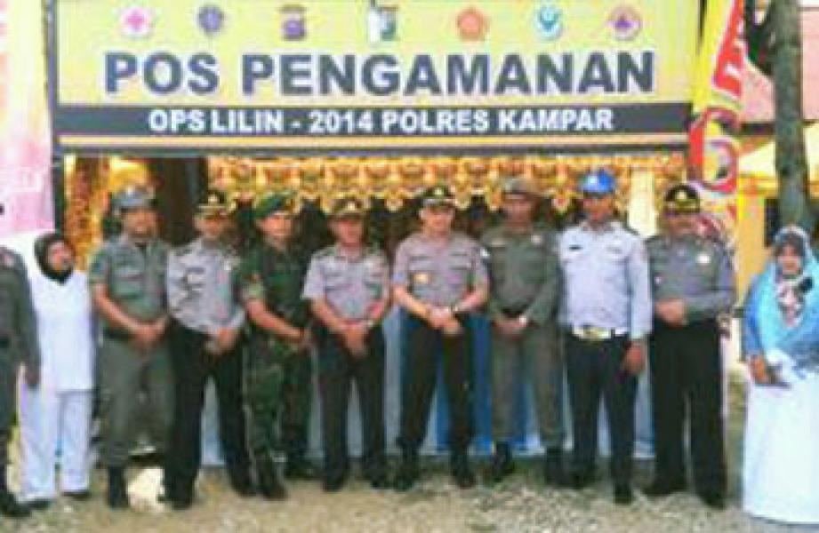 Kapolres Kampar Cek Pelaksanaan Pos Pam Ops Lilin 2014