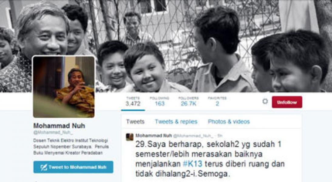 Pembelaan M Nuh tentang Kurikulum 2013