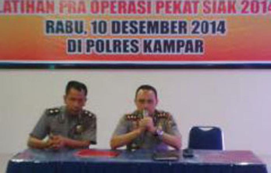 Polres Kampar Latihan Pra Operasi Pekat Siak 2014