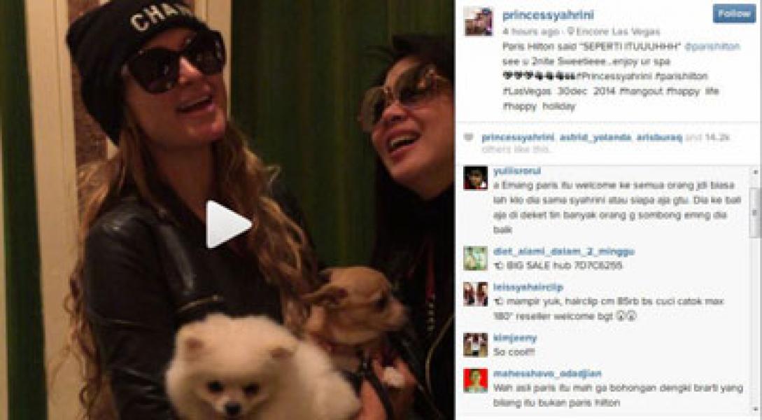 Syahrini Pamer Video Paris Hilton Bilang 