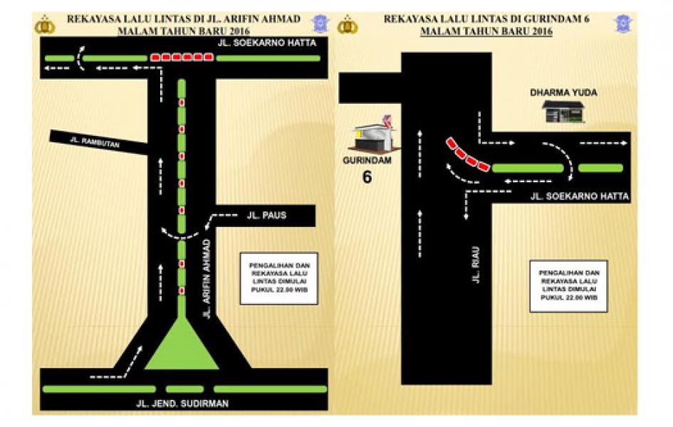 Antisipasi Kemacetan Pada Malam Tahun Baru, Satlantas Lakukan Rekayasa Lalu Lintas