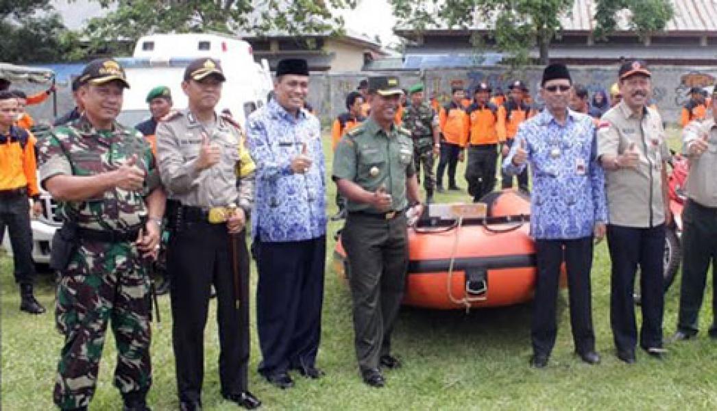 PJ Bupati Inhu Pimpin Upacara Pembukaan Gladi Lapang Penanggulangan Bencana