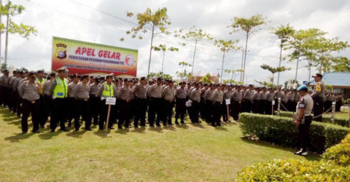 Polres Pelalawan Kerahkan 2/3 Kekuatan,550 Personil Siap Amankan 654 TPS