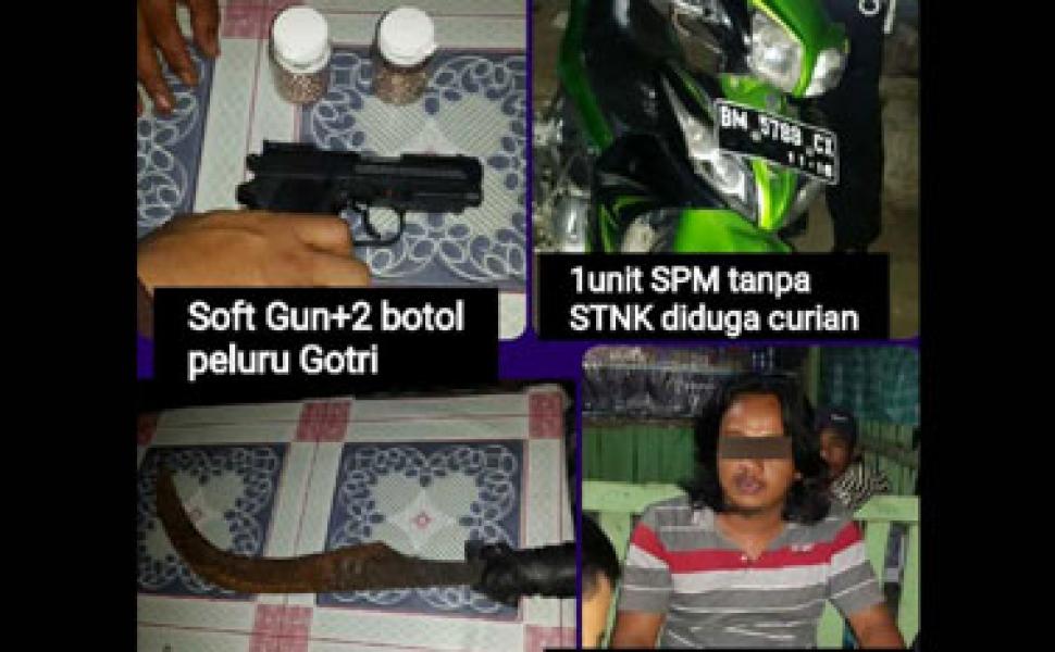 Razia Cipkon, Polsek Siak Hulu Amankan Airsoft Gun, Parang dan Ranmor Hasil Curian