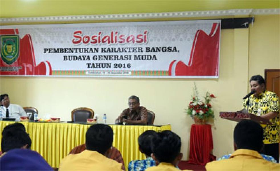 Asisten I Setdakab Inhil Buka Sosialisasi Pembentukan Karakter Bangsa Dan Budaya Generasi Muda 2016