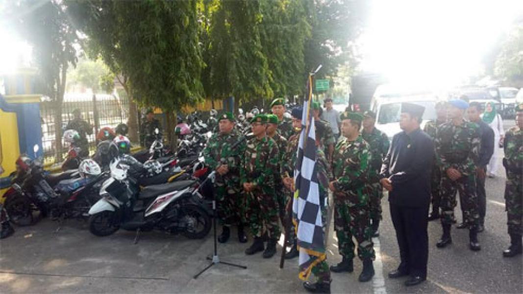 Danrem 031/Wirabima Bersama Bupati Kuansing Lepas Peleton Beranting Yudha Wastu Pramuka Jaya 2016