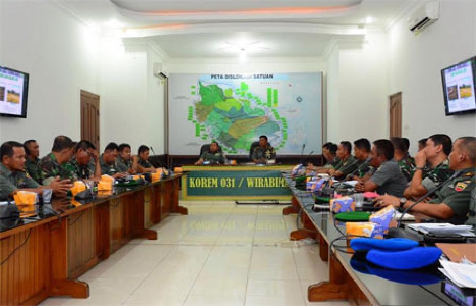 Danrem 031/Wirabima Pimpin Rakor Tonting dan Hari Infanteri Tahun 2016