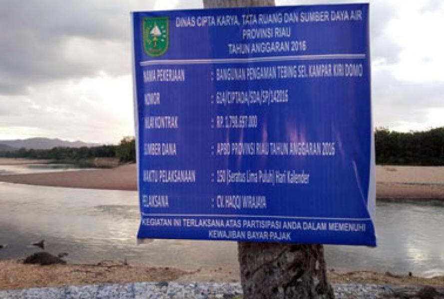 Dinas CKTR SDA Bantah PHO Proyek Pengaman Tebing Domo