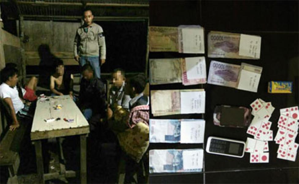 Enam Pelaku Judi QQ Dicokok Polisi di Warung PT GSP Bandar Seikijang