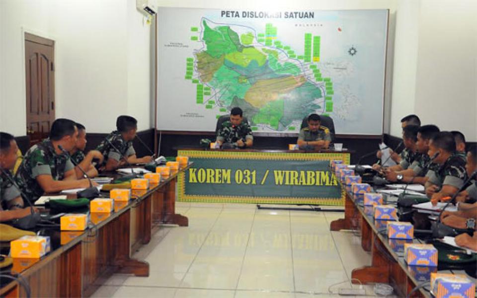 Kasi Ops Korem 031/Wirabima Pimpin Rakor Tonting Hari Juang Kartika