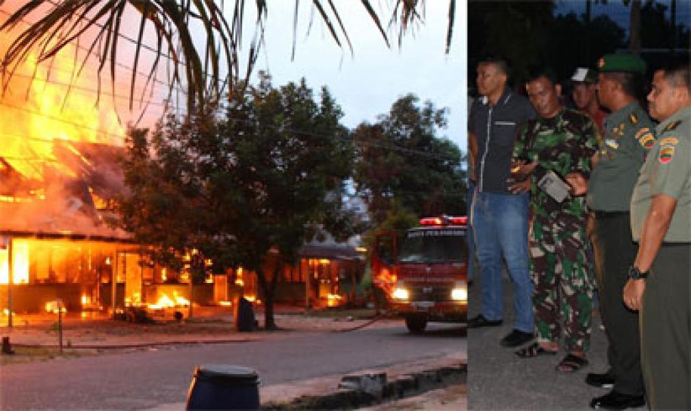 Kasrem 031/Wirabima Sampaikan Rasa Prihatin Musibah Terbakarnya 10 Unit Rumah Prajurit Di Asrama Pancasila