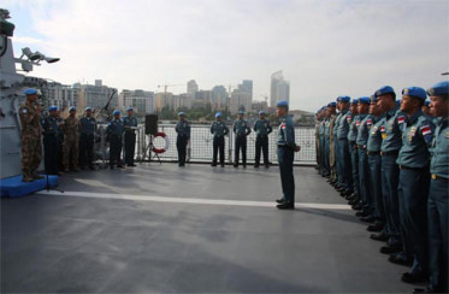 Komandan Konga Unifil 2016 Kunjungi KRI Bung Tomo di Lebanon