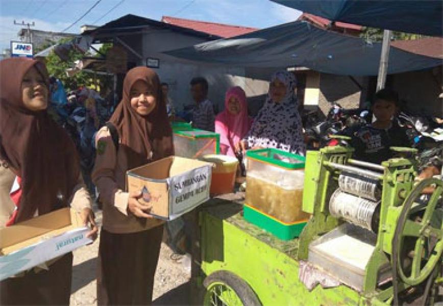 Pramuka SMAN 1 Kepenuhan Galang Bantuan Untuk Korban Gempa Aceh