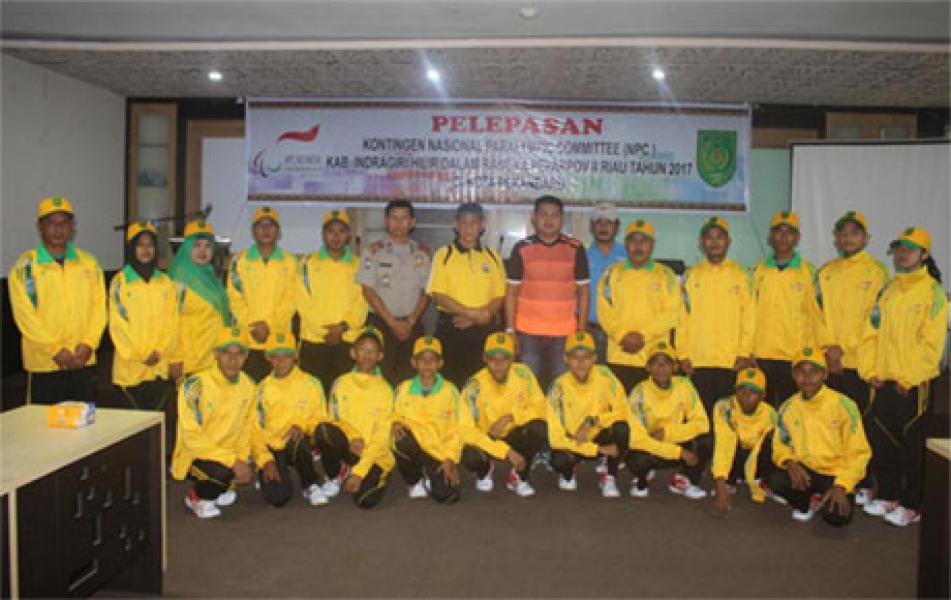Asisten III Lepas Kontingen NPC Inhil Mengikuti Peparprov Riau Ke-2 Tahun 2017