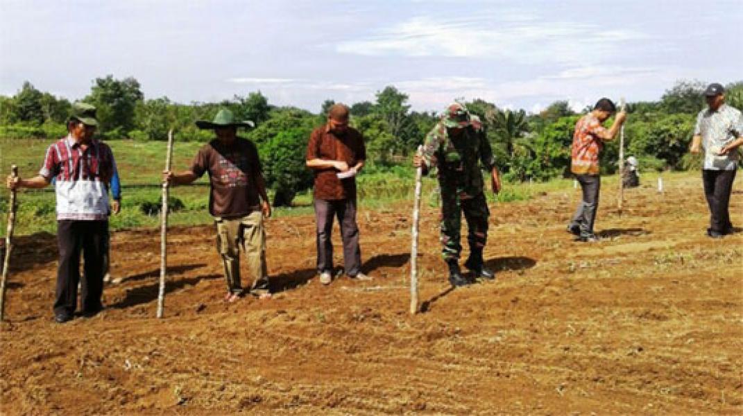 Babinsa Koramil 02/Rambah Kodim 0313/Kampar Bantu Petani Tanam Kedele