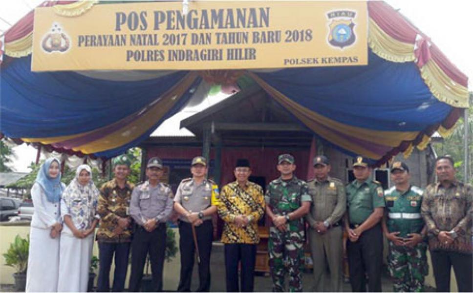 Dandim Inhil Tinjau Pos Pam Operasi Lilin Siak