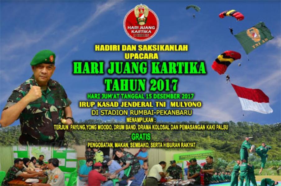 Danrem 031/Wira Bima Ajak Masyarakat Riau Ramaikan Puncak Peringatan Hari Juang Kartika