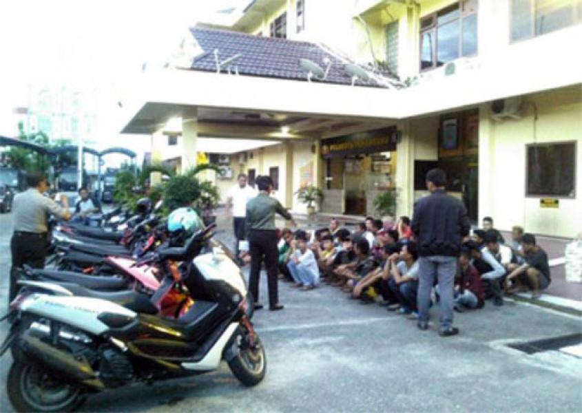 Polresta Pekanbaru Amankan 40 Remaja Diduga Balap Liar