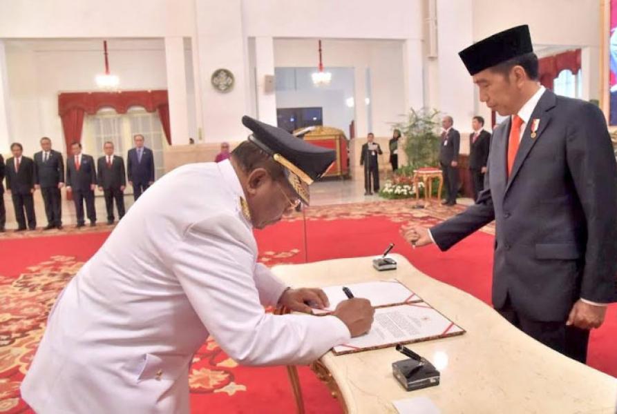 Acara Pelantikan Wan Thamrin Jadi Gubernur Riau Definitif Dihadiri Sejumlah Menteri