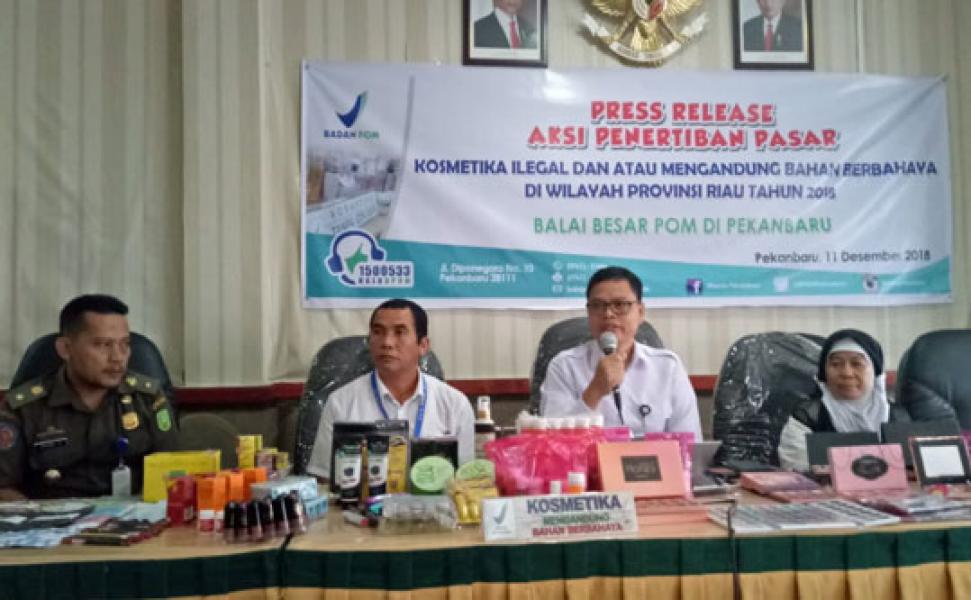 BPOM Pekanbaru Lanjutkan Proses Hukum 620 Kosmetik Ilegal yang Diamankan