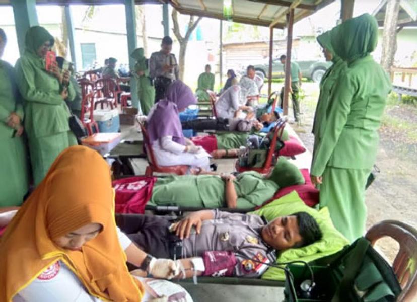 Kodim 0314/Inhil Gelar Bhakti Sosial Donor Darah Dan Pengobatan Gratis