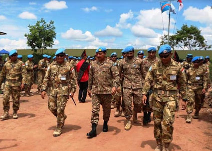 Komandan Sektor Selatan MONUSCO Kunjungi Satgas TNI  Konga XXXIX-A RDB