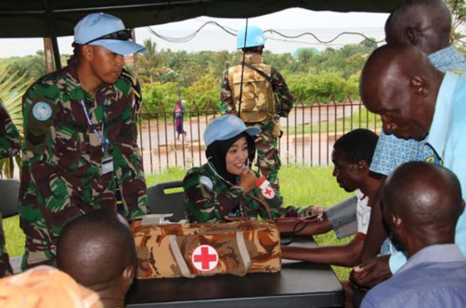 Satgas TNI Konga XXXIX-A/RDB Gelar Bakti Sosial di Gereja Kalemie