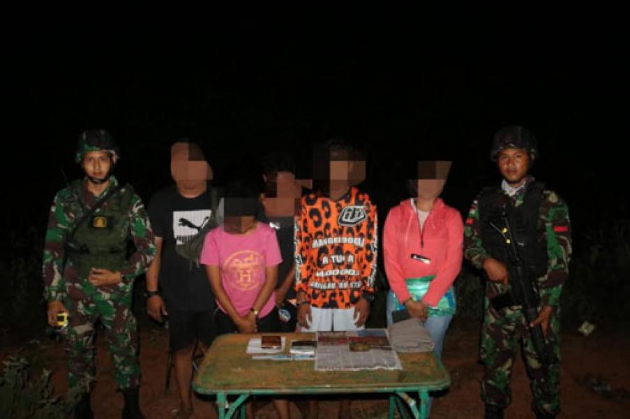 Kedapatan Bawa Ganja, Lima Pemuda Merauke Diamankan Satgas Yonif MR 411/Pdw Kostrad