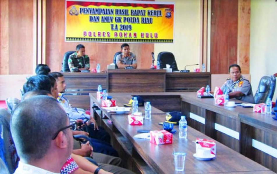 Polres Rohul Gelar Rakor Persiapan Keamanan Natal dan Tahun Baru, Dandim 0313/KPR Hadir