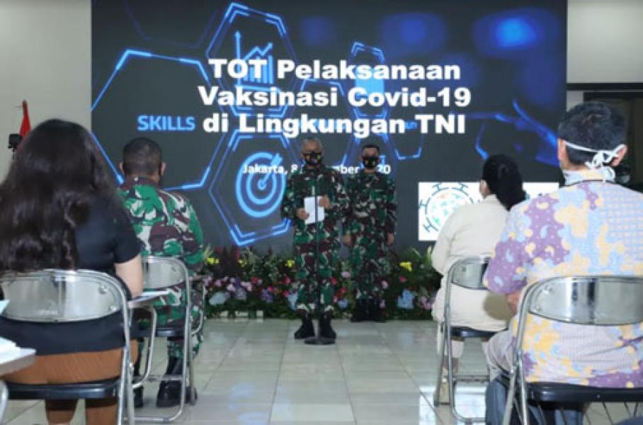 Kapuskes TNI Buka TOT Pelaksanaan Vaksinasi Covid-19 di Lingkungan TNI