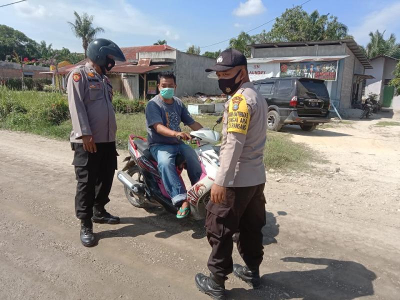 Minimalisir Penyebaran Covid-19, Polsubsektor Pelalawan Rutinkan Gelar Operasi Yustisi