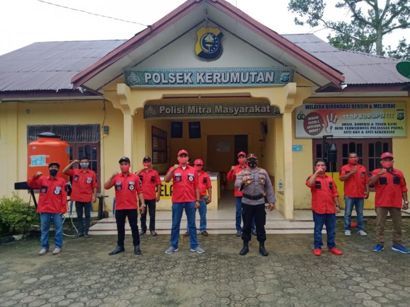 Polsek Kerumutan Bersama Ormas Pemuda Batak Bersatu Kerumutan Siap Amankan Perayaan Natal dan Tahun Baru